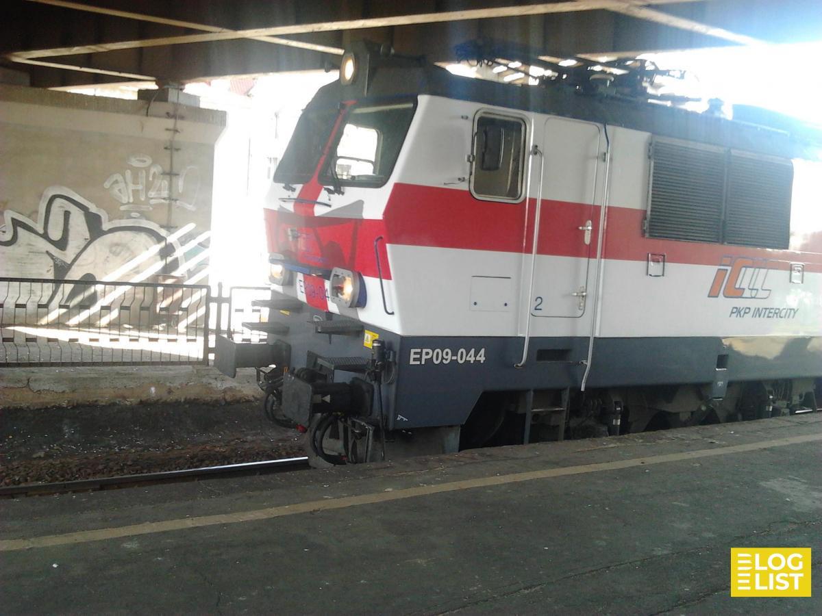 "PKP Intercity" train painting in Zabrze train station.