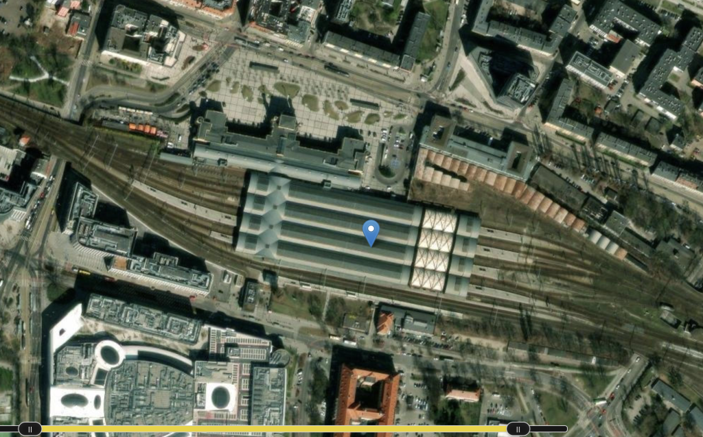 Wrocław Główny Train Station view. How big it is.